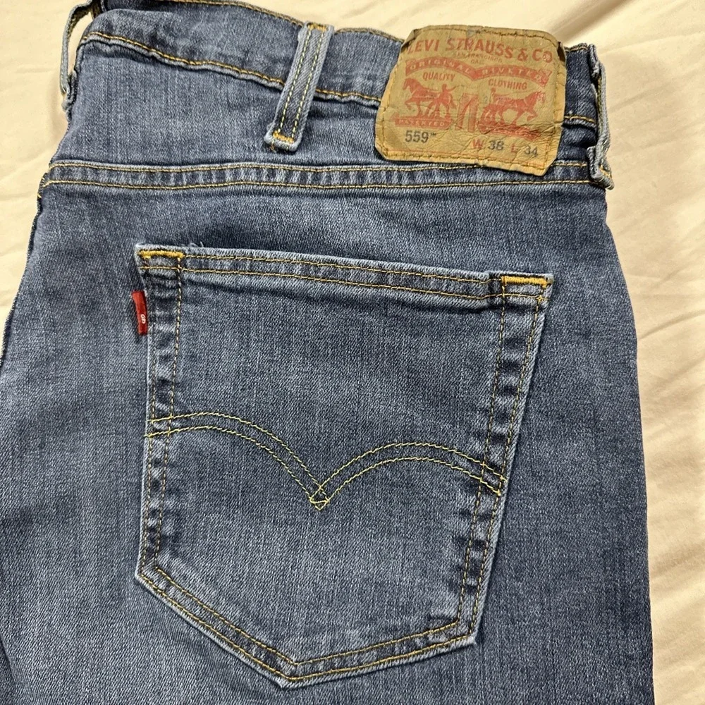 Levi's 559 Jeans Mens 38x34 Relaxed Straight Blue Denim‎